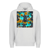 Dove Grey black angus and sunflowers seamless pattern Premium Hoodie - HRA Design Shop