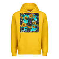 Lemon black angus and sunflowers seamless pattern Premium Hoodie - HRA Design Shop