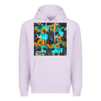 Lilac black angus and sunflowers seamless pattern Premium Hoodie - HRA Design Shop