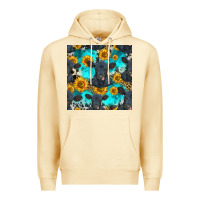 Pina Colada black angus and sunflowers seamless pattern Premium Hoodie - HRA Design Shop
