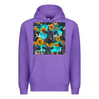 Purple black angus and sunflowers seamless pattern Premium Hoodie - HRA Design Shop