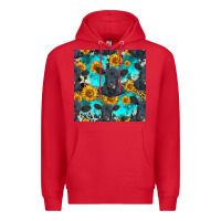 Red black angus and sunflowers seamless pattern Premium Hoodie - HRA Design Shop