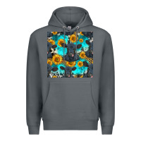 Rock black angus and sunflowers seamless pattern Premium Hoodie - HRA Design Shop