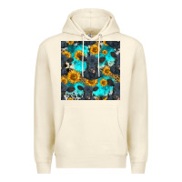 Sandshell black angus and sunflowers seamless pattern Premium Hoodie - HRA Design Shop