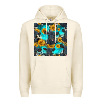 Tofu black angus and sunflowers seamless pattern Premium Hoodie - HRA Design Shop