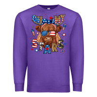 Purple oh my stars highland cow Premium Sweatshirt - RanaPortraitStore