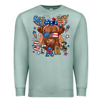 Seafoam oh my stars highland cow Premium Sweatshirt - RanaPortraitStore