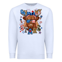 White oh my stars highland cow Premium Sweatshirt - RanaPortraitStore