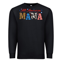 Black all american mama Premium Sweatshirt - RanaPortraitStore