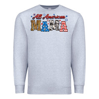 Heather Grey all american mama Premium Sweatshirt - RanaPortraitStore