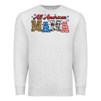 Oatmeal Heather all american mama Premium Sweatshirt - RanaPortraitStore