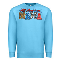 Ocean Blue all american mama Premium Sweatshirt - RanaPortraitStore