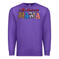 Purple all american mama Premium Sweatshirt - RanaPortraitStore