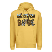 Antique Gold western babe Premium Hoodie - CowhideDigitalArt