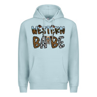 Blue Mist western babe Premium Hoodie - CowhideDigitalArt