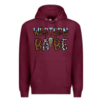 Burgundy western babe Premium Hoodie - CowhideDigitalArt