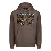 Coffee western babe Premium Hoodie - CowhideDigitalArt