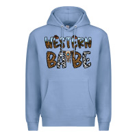 Colony Blue western babe Premium Hoodie - CowhideDigitalArt
