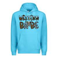 Ocean Blue western babe Premium Hoodie - CowhideDigitalArt