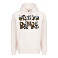 Pale Pink western babe Premium Hoodie - CowhideDigitalArt