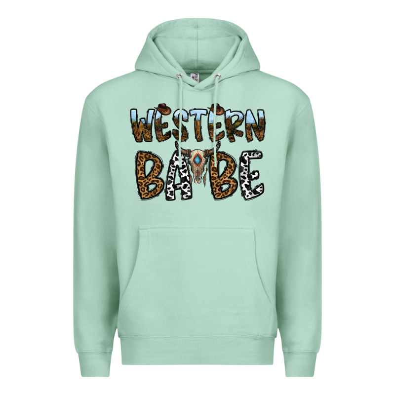 Western Babe Premium Hoodie by CowhideDigitalArt | Teevron