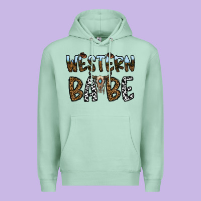 Western Babe Premium Hoodie Designed By Cowhidedigitalart