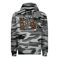 Slate Camo western babe Premium Hoodie - CowhideDigitalArt