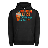 Pigment Black pumpkin spice living my best life Urban Hoodie - AdoDesignShop