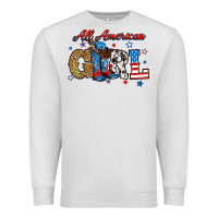 Oatmeal Heather all american girl Premium Sweatshirt - RanaPortraitStore