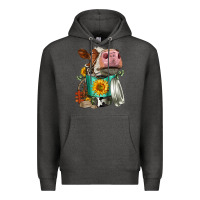 Charcoal Heather Simmental Cow Coffee Cup Premium Hoodie - FaDigitalArtStudio
