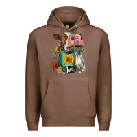 Chestnut Simmental Cow Coffee Cup Premium Hoodie - FaDigitalArtStudio