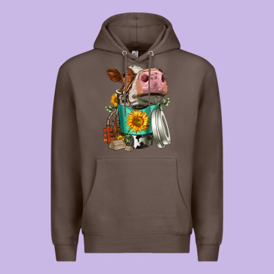 Simmental Cow Coffee Cup Premium Hoodie Designed By Fadigitalartstudio