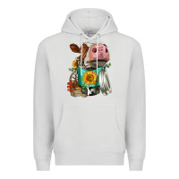 Dove Grey Simmental Cow Coffee Cup Premium Hoodie - FaDigitalArtStudio