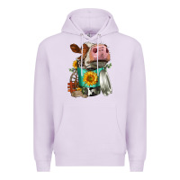 Lilac Simmental Cow Coffee Cup Premium Hoodie - FaDigitalArtStudio
