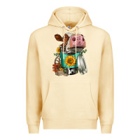 Pina Colada Simmental Cow Coffee Cup Premium Hoodie - FaDigitalArtStudio