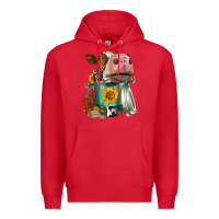 Red Simmental Cow Coffee Cup Premium Hoodie - FaDigitalArtStudio