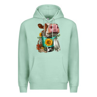 Seafoam Simmental Cow Coffee Cup Premium Hoodie - FaDigitalArtStudio