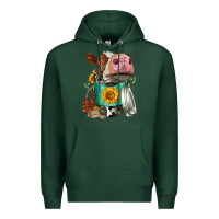 Sports Green Simmental Cow Coffee Cup Premium Hoodie - FaDigitalArtStudio