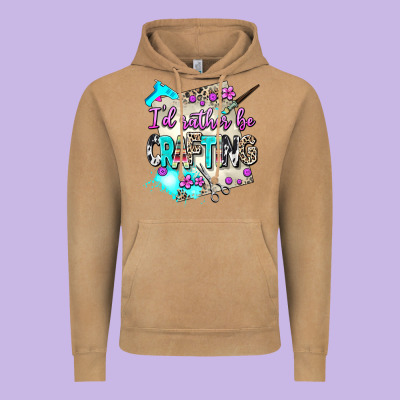 I D Rather Be Crafting Vintage Hoodie Designed By Adodesignshop