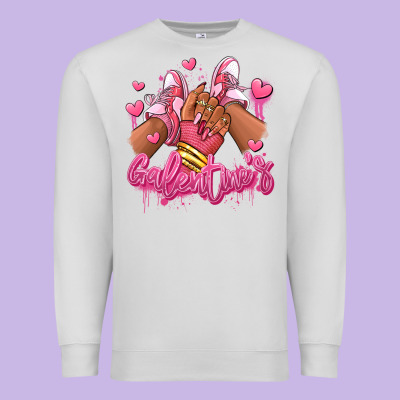Premium Sweatshirt galentines afro girl sneakers