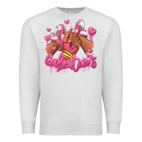 Oatmeal Heather galentines afro girl sneakers Premium Sweatshirt - RanaPortraitStore