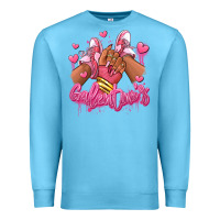 Ocean Blue galentines afro girl sneakers Premium Sweatshirt - RanaPortraitStore