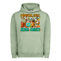 Pigment Oil Green pumpkin spıce jesus christ coffee cups Urban Hoodie - AdoDesignShop