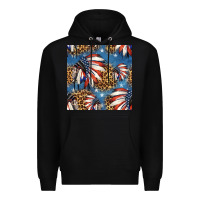 Black 4th of july indian headdress seamless pattern Premium Hoodie - HRA Design Shop