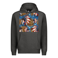 Charcoal Heather 4th of july indian headdress seamless pattern Premium Hoodie - HRA Design Shop