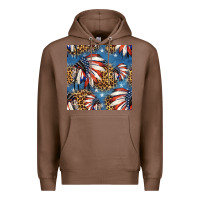 Chestnut 4th of july indian headdress seamless pattern Premium Hoodie - HRA Design Shop