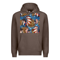 Coffee 4th of july indian headdress seamless pattern Premium Hoodie - HRA Design Shop