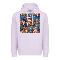 Lilac 4th of july indian headdress seamless pattern Premium Hoodie - HRA Design Shop