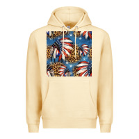 Pina Colada 4th of july indian headdress seamless pattern Premium Hoodie - HRA Design Shop