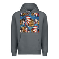Rock 4th of july indian headdress seamless pattern Premium Hoodie - HRA Design Shop